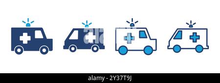 Vecteur icône ambulance. vecteur d'icône de chariot d'ambulance. voiture d'ambulance Illustration de Vecteur