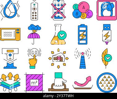 étiquettes de mise en garde du produit icônes d'avertissement définir vecteur Illustration de Vecteur