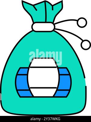 lottery kegs bag icon color illustration Illustration de Vecteur