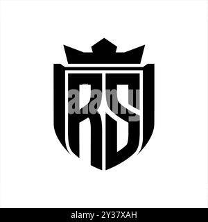 badge d'illustration et logos avec couronne Banque D'Images