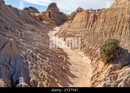 Formations sur les murs des dunes de Chine dans le parc national de Mungo Banque D'Images