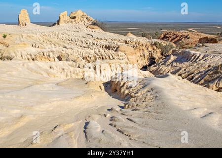 Formations sur les murs des dunes de Chine dans le parc national de Mungo Banque D'Images