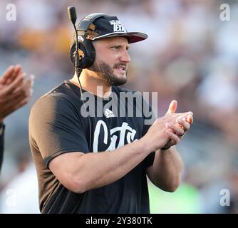 San Marcos, Texas, États-Unis. 12 septembre 2024. L'entraîneur-chef de l'État du Texas GJ Kinne lors d'un match de football NCAA entre l'État du Texas et l'État de l'Arizona le 12 septembre 2024, à San Marcos, Texas. Arizona State Won, 31-28. (Crédit image : © Scott Coleman/ZUMA Press Wire) USAGE ÉDITORIAL SEULEMENT! Non destiné à UN USAGE commercial ! Banque D'Images