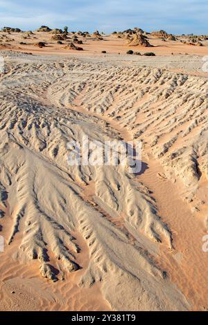 Formations sur les murs des dunes de Chine dans le parc national de Mungo Banque D'Images