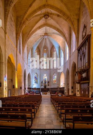 Intérieur de la cathédrale de Minorque, à Ciutadella (Minorque, Îles Baléares, Espagne) ESP : Interior de la Catedral de Menorca, en Ciutadella (Minorque) Banque D'Images