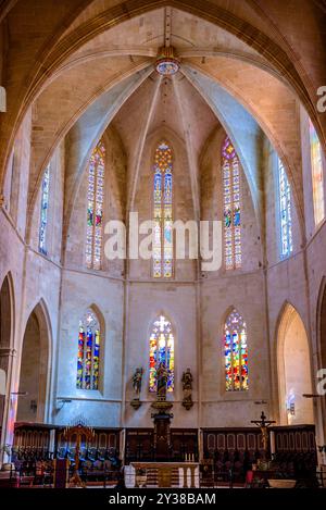 Intérieur de la cathédrale de Minorque, à Ciutadella (Minorque, Îles Baléares, Espagne) ESP : Interior de la Catedral de Menorca, en Ciutadella (Minorque) Banque D'Images