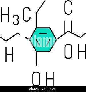 illustration en couleur de l'icône des additifs alimentaires de formule Illustration de Vecteur