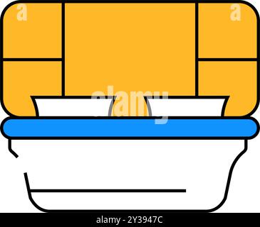 illustrations en couleur de l'icône de la boîte à lunch Illustration de Vecteur