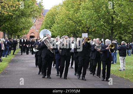 Torsby, Suède. 13 septembre 2024. Le cortège funèbre de l'entraîneur de football Sven-Göran Eriksson se rend au musée Homestead de Torsby, Suède, le 13 septembre 2024. Photo : Tommy Pedersen/TT/Code 10650 crédit : TT News Agency/Alamy Live News Banque D'Images