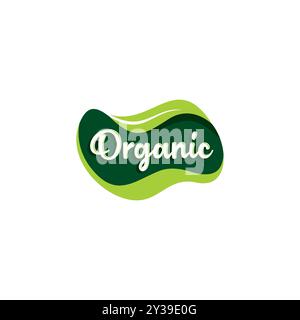 Vecteur d'étiquette d'aliment biologique. Logo du produit nature Illustration de Vecteur