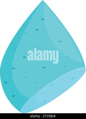 Goutte d'eau de style dessin animé tombant avec des bulles d'air à l'intérieur, isolé sur fond blanc Illustration de Vecteur