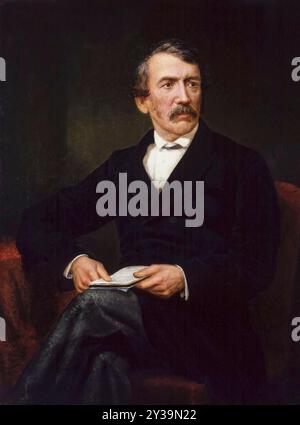 David Livingstone (1813-1873), médecin écossais, pionnier missionnaire chrétien et explorateur en Afrique, portrait peint à l'huile sur toile par Frederick Havill, 1873-1884 Banque D'Images