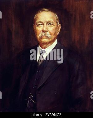 Arthur Conan Doyle (1859-1930), écrivain et médecin britannique, portrait peint à l'huile sur toile par Henry l Gates, 1927 Banque D'Images