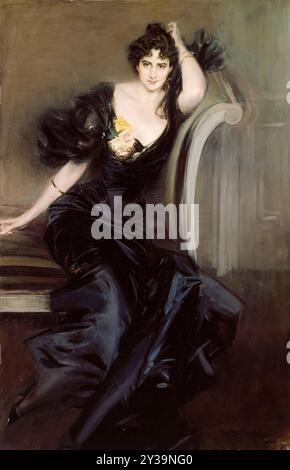 Gertrude Elizabeth, Lady Colin Campbell (née Blood, 1857-1911), journaliste irlandaise, auteure, dramaturge, et éditeur, portrait peint à l'huile sur toile par Giovanni Boldini, 1894 Banque D'Images