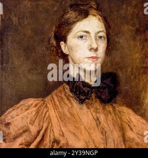 Gwen John (1876-1939) Autoportrait de l'artiste galloise Gwendolen Mary John, huile sur toile vers 1900 Banque D'Images