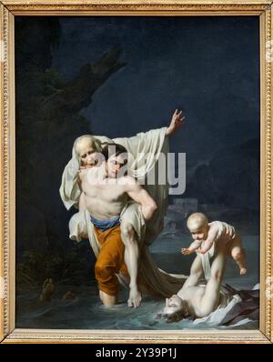 Le Déluge, 1789, salon de 1789, huile sur toile, Jean-Baptiste REGNAULT, Paris, 1754 - 1829, Musée du Louvre, Paris, France Banque D'Images