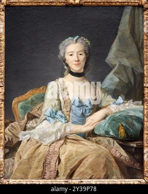 Portrait de Madame de Sorquainville, épouse d'un conseiller au Parlement de Rouen, 1749, huile sur toile, Jean-Baptiste PERRONNEAU, Paris, 1715 - AMS Banque D'Images