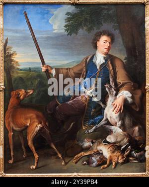 Autoportrait chasseur, 1699, Alexandre-François Desportes, Champigneulle, 1661 - Paris, 1743, Musée du Louvre, Paris, France Banque D'Images