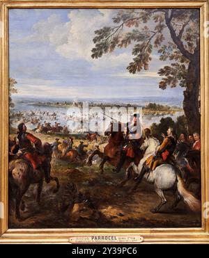 Traversée du Rhin par l'armée de Louis XIV, à Tolhuis, 1699, Joseph PARROCEL, Brignoles, 1646 - Paris, 1704, Musée du Louvre, Paris, France Banque D'Images