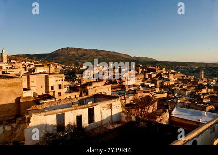 Fès, Maroc, vue panoramique sur la Médina Banque D'Images