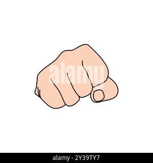 Illustration du poing - geste de la main humaine - graphique vectoriel Illustration de Vecteur
