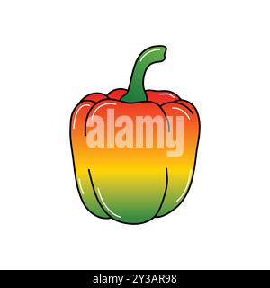 Illustration vectorielle de poivre de cloche à gradient coloré Illustration de Vecteur