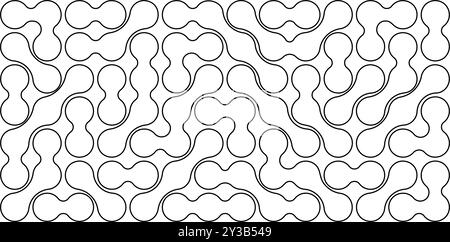 Motif métaball tendance. Fond de gouttes liquides ou de formes amorphes. Blobs organiques, neurones ou molécules isolés sur fond blanc. Imprimé abstrait moderne. Illustration vectorielle. Illustration de Vecteur