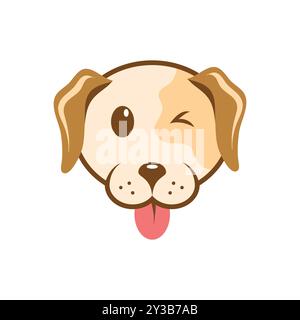 Cute Winking Dog illustration vectorielle de dessin animé Illustration de Vecteur