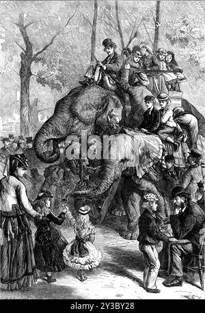 Lundi après-midi aux jardins de la Zoological Society, [Londres], 1871. 'Le premier jour férié du premier lundi d'août, en vertu de la Loi sur les jours fériés, a été très généralement observé... le nom de Sir John Lubbock et le premier lundi d'août sera désormais associé à d'agréables souvenirs dans l'esprit des greffiers des banquiers, courtiers, marchands et commerçants de la ville... de tous les lieux populaires d'amusement, les jardins de la Société zoologique le plus grand nombre de vacanciers... pas une personne timide ou mal conduite pourrait être vu. Le jour avait été glorieux, et th Banque D'Images