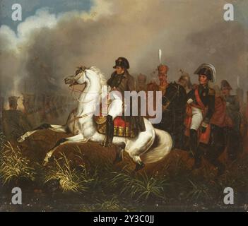 Napoléon à la bataille de quatre bras le 16 juin 1815, premier quart du 19e cen. Collection privée. Banque D'Images