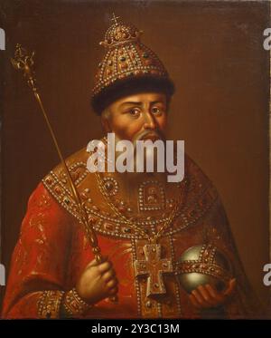 Portrait du tsar Ivan IV le terrible (1530-1584), seconde moitié du 18e cen. Trouvé dans la collection du Musée d'État de la céramique et domaine de campagne du 18ème cen. Kuskovo, Moscou. Banque D'Images