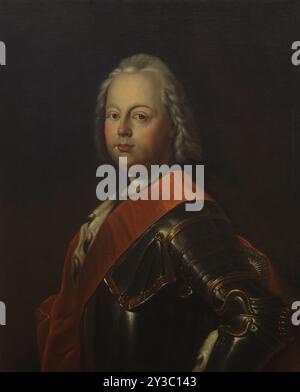 Portrait de Christian Auguste, Prince d'Anhalt-Zerbst (1690-1747), seconde moitié du 18e cen. Trouvé dans la collection du Musée d'État de la céramique et domaine de campagne du 18ème cen. Kuskovo, Moscou. Banque D'Images