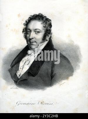 Portrait du compositeur Gioachino Antonio Rossini (1792-1868). Trouvé dans la collection du Museo Teatrale alla Scala. Banque D'Images