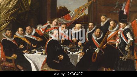 Banquet des officiers de la Garde civique de St George, 1616. Trouvé dans la collection du Musée Frans Hals Haarlem. Banque D'Images