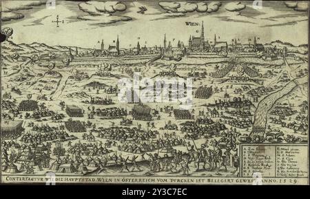 Le siège ottoman de Vienne en 1529, c1600. Collection privée. Banque D'Images