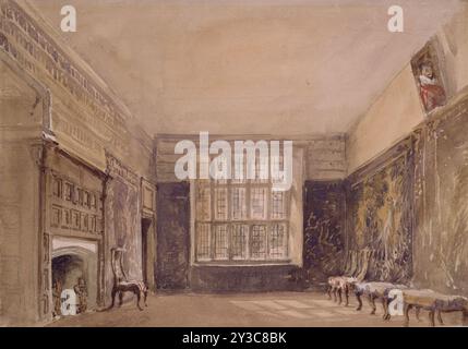 Salon, Haddon Hall, 1831. Banque D'Images