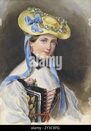 Princesse Liechtenstein en costume, 1845. Collection privée. Banque D'Images