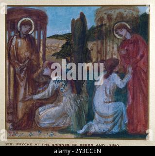 Cupidon et Psyché - étude pour la fresque verte du Palais - Psyché aux sanctuaires de Cérès et Junon, 1872. Banque D'Images