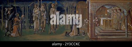 Quête du Saint Graal - étude pour l'accomplissement, 1894. Conception pour le Saint Graal ou les tapisseries San Graal représentant des scènes de la légende du roi Arthur et de la quête du Saint Graal. Banque D'Images
