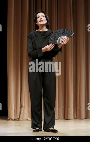 Katja Weitzenboeck dans le rôle de Maria Callas lors de la répétition photographique de la Meisterklasse au Komoedie am Kurfuerstendamm, Berlin, 11/09/2024 Banque D'Images