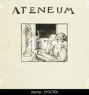 Proposition de couverture du magazine Ateneum, publiée par Wentzel Hagelstam, 1898. Banque D'Images