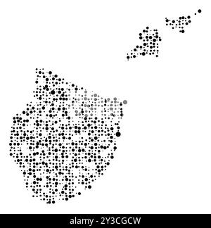 Carte des symboles du Kanton Appenzell Innerrhoden (Suisse) montrant le Kanton avec un motif de cercles noirs répartis aléatoirement de différentes tailles Illustration de Vecteur