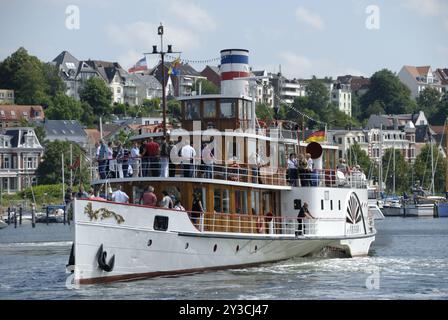 Bateau à aubes Freya, 10th Flensburger Dampf Rundum, Flensburg, Schleswig-Holstein, Allemagne, Europe Banque D'Images