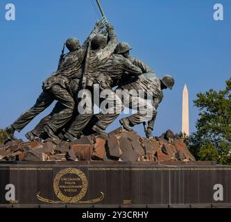 ROSSLYN, ARLINGTON, VIRGINIE, États-Unis - Iwo Jima United States Marine corps War Memorial. Banque D'Images