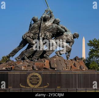 ROSSLYN, ARLINGTON, VIRGINIE, États-Unis - Iwo Jima United States Marine corps War Memorial. Banque D'Images