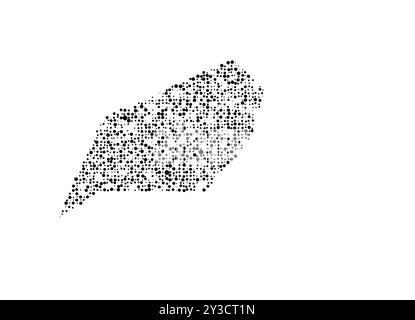 Symbole carte du territoire territoire Jervis Bay Territory (Australie) montrant le territoire avec un motif de cercles noirs répartis aléatoirement de différents s. Illustration de Vecteur
