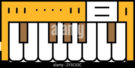 touches de piano rétro icône de musique illustration de couleur Illustration de Vecteur