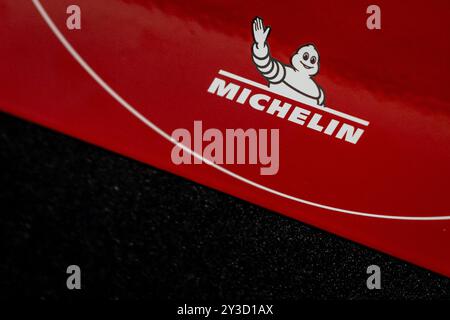 Dans cette illustration photo, le logo Michelin Star vu dans le restaurant Arco par Paco Perez. Banque D'Images