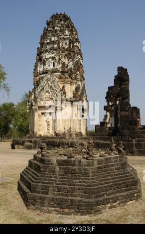 Wat Phra Phai Luang, Parc historique de Sukhothai, Sukhothai, Thaïlande, Asie Banque D'Images