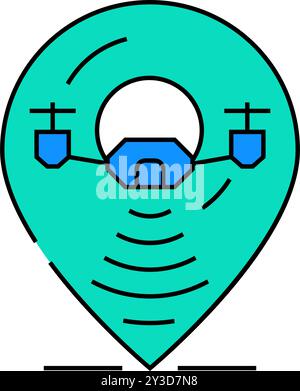 illustration couleur de l'icône de livraison autonome de navigation gps Illustration de Vecteur